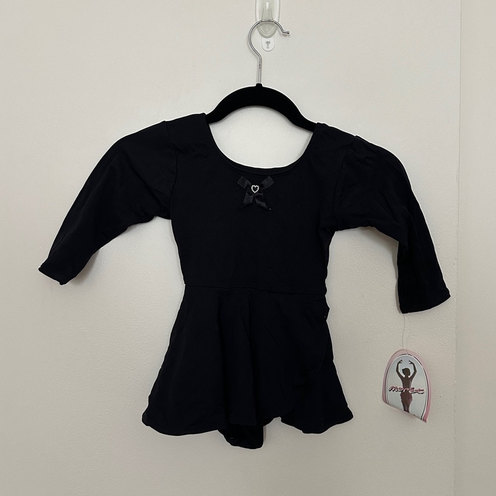 Jacques Moret Girl's Black Dance Ballet Leotard with Skirt